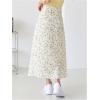 image:imageFloerns Womens Floral Print High Waisted Skirt Holiday Casual A Line Long SkirtsBeige Multi