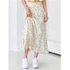 image:imageFloerns Womens Floral Print High Waisted Skirt Holiday Casual A Line Long SkirtsBeige Multi