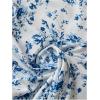 image:imageFloerns Womens Floral Split Drawstring Pencil Skirt Ruched Vacation Bodycon Midi SkirtsBlue and White