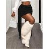 image:imageFloerns Womens Fuzzy Fringe Trim Mini Skirt Club Rave Outfit Party Bodycon SkirtBlack