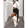 image:imageFloerns Womens Fuzzy Fringe Trim Mini Skirt Club Rave Outfit Party Bodycon SkirtBlack