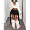 image:imageFloerns Womens Fuzzy Fringe Trim Mini Skirt Club Rave Outfit Party Bodycon SkirtBlack