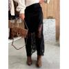 image:imageFloerns Womens High Waisted Lace Skirt Western Concert Outfit Party Long SkirtsBlack