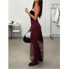 image:imageFloerns Womens High Waisted Lace Skirt Western Concert Outfit Party Long SkirtsMaroon
