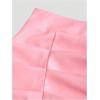image:imageFloerns Womens PU Leather High Waist Mini Skirts Slit Hem Ruched A Line SkirtPink
