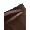 image:imageFloerns Womens PU Leather Skirt Mid Waist Ruched Slit Side Bodycon Mini SkirtsBrown