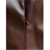 image:imageFloerns Womens PU Leather Skirt Mid Waist Ruched Slit Side Bodycon Mini SkirtsBrown