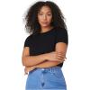 image:imageFloerns Womens Plus Size 2 Pcs Basic Short Sleeve Solid Crop Tops Tee ShirtsBlack and White