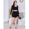 image:imageFloerns Womens Plus Size Asymmetrical Skorts High Waisted Skirts ShortsBlack