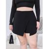 image:imageFloerns Womens Plus Size Asymmetrical Skorts High Waisted Skirts ShortsBlack