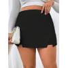 image:imageFloerns Womens Plus Size Asymmetrical Skorts High Waisted Skirts ShortsJet Black