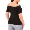 image:imageFloerns Womens Plus Size Basic Off Shoulder TShirt TopA Black
