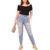 image:imageFloerns Womens Plus Size Basic Off Shoulder TShirt TopA Black