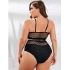 image:imageFloerns Womens Plus Size Bathing Suit Fishnet High Waist Bikini Set Rave OutfitBlack