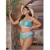 image:imageFloerns Womens Plus Size Bathing Suit Fishnet High Waist Bikini Set Rave OutfitBlue Multi