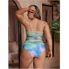 image:imageFloerns Womens Plus Size Bathing Suit Fishnet High Waist Bikini Set Rave OutfitBlue Multi