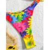 image:imageFloerns Womens Plus Size Bikini Sets Floral Halter Triangle Swimsuit Cheeky Bathing SuitYellow