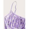 image:imageFloerns Womens Plus Size Boho Floral Milkmaid Bow Tie Ruched Cami Summer Holiday Flowy Mini DressLilac Purple