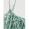 image:imageFloerns Womens Plus Size Boho Floral Milkmaid Bow Tie Ruched Cami Summer Holiday Flowy Mini DressMint Green