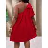 image:imageFloerns Womens Plus Size Bow One Shoulder Tunic Dress Sleeveless Party Night Out DressesRed