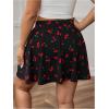 image:imageFloerns Womens Plus Size Cherry Print Skorts High Waist Wide Leg Cute Skirt ShortsBlack