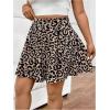 image:imageFloerns Womens Plus Size Cherry Print Skorts High Waist Wide Leg Cute Skirt ShortsKhaki Leopard
