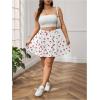 image:imageFloerns Womens Plus Size Cherry Print Skorts High Waist Wide Leg Cute Skirt ShortsWhite