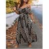image:imageFloerns Womens Plus Size Cold Shoulder Short Sleeve Split Thigh Long DressBlack and Beige