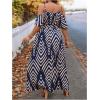 image:imageFloerns Womens Plus Size Cold Shoulder Short Sleeve Split Thigh Long DressDark Blue