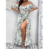 image:imageFloerns Womens Plus Size Cold Shoulder Short Sleeve Split Thigh Long DressDusty Blue
