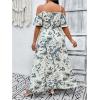 image:imageFloerns Womens Plus Size Cold Shoulder Short Sleeve Split Thigh Long DressDusty Blue