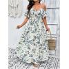 image:imageFloerns Womens Plus Size Cold Shoulder Short Sleeve Split Thigh Long DressDusty Blue
