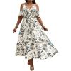 image:imageFloerns Womens Plus Size Cold Shoulder Short Sleeve Split Thigh Long DressMulti Beige