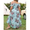image:imageFloerns Womens Plus Size Cold Shoulder Short Sleeve Split Thigh Long DressSky Blue