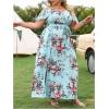 image:imageFloerns Womens Plus Size Cold Shoulder Short Sleeve Split Thigh Long DressSky Blue
