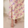 image:imageFloerns Womens Plus Size Cold Shoulder Short Sleeve Split Thigh Long DressYellow and Purple