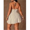 image:imageFloerns Womens Plus Size Cute Polka Dots Halter Mini Dress Ruffle A Line Going Out DressesApricot