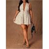 image:imageFloerns Womens Plus Size Cute Polka Dots Halter Mini Dress Ruffle A Line Going Out DressesApricot