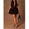 image:imageFloerns Womens Plus Size Cute Polka Dots Halter Mini Dress Ruffle A Line Going Out DressesBlack