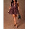 image:imageFloerns Womens Plus Size Cute Polka Dots Halter Mini Dress Ruffle A Line Going Out DressesBrown