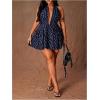 image:imageFloerns Womens Plus Size Cute Polka Dots Halter Mini Dress Ruffle A Line Going Out DressesDark Blue