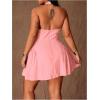 image:imageFloerns Womens Plus Size Cute Polka Dots Halter Mini Dress Ruffle A Line Going Out DressesPink