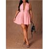 image:imageFloerns Womens Plus Size Cute Polka Dots Halter Mini Dress Ruffle A Line Going Out DressesPink