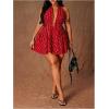 image:imageFloerns Womens Plus Size Cute Polka Dots Halter Mini Dress Ruffle A Line Going Out DressesRed