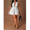 image:imageFloerns Womens Plus Size Cute Polka Dots Halter Mini Dress Ruffle A Line Going Out DressesWhite