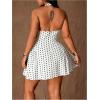 image:imageFloerns Womens Plus Size Cute Polka Dots Halter Mini Dress Ruffle A Line Going Out DressesWhite