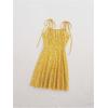 image:imageFloerns Womens Plus Size Floral Tie Shoulder Cami Dress Sleeveless Flared Mini DressesYellow