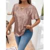 image:imageFloerns Womens Plus Size Flounce Short Sleeve Keyhole Neck Party Blouse TopsPink