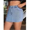 image:imageFloerns Womens Plus Size High Waisted Denim Mini Skirt Bodycon Jean Skirts with PocketsMedium Wash