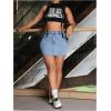 image:imageFloerns Womens Plus Size High Waisted Denim Mini Skirt Bodycon Jean Skirts with PocketsMedium Wash